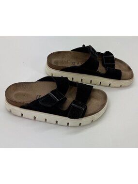 Papillio Birkenstock Black Suede Double-Strap Arizona Sandals Size 8 EU 39 With